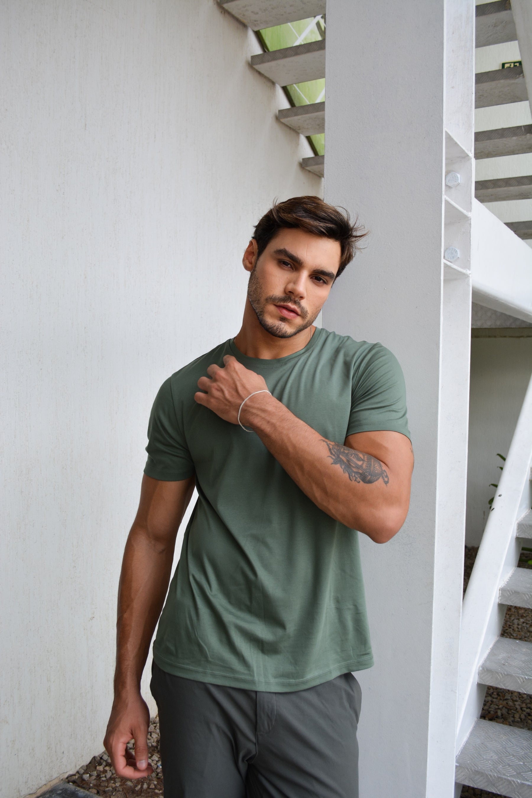 Camiseta Algodão Pima Stefano Dutti Verde