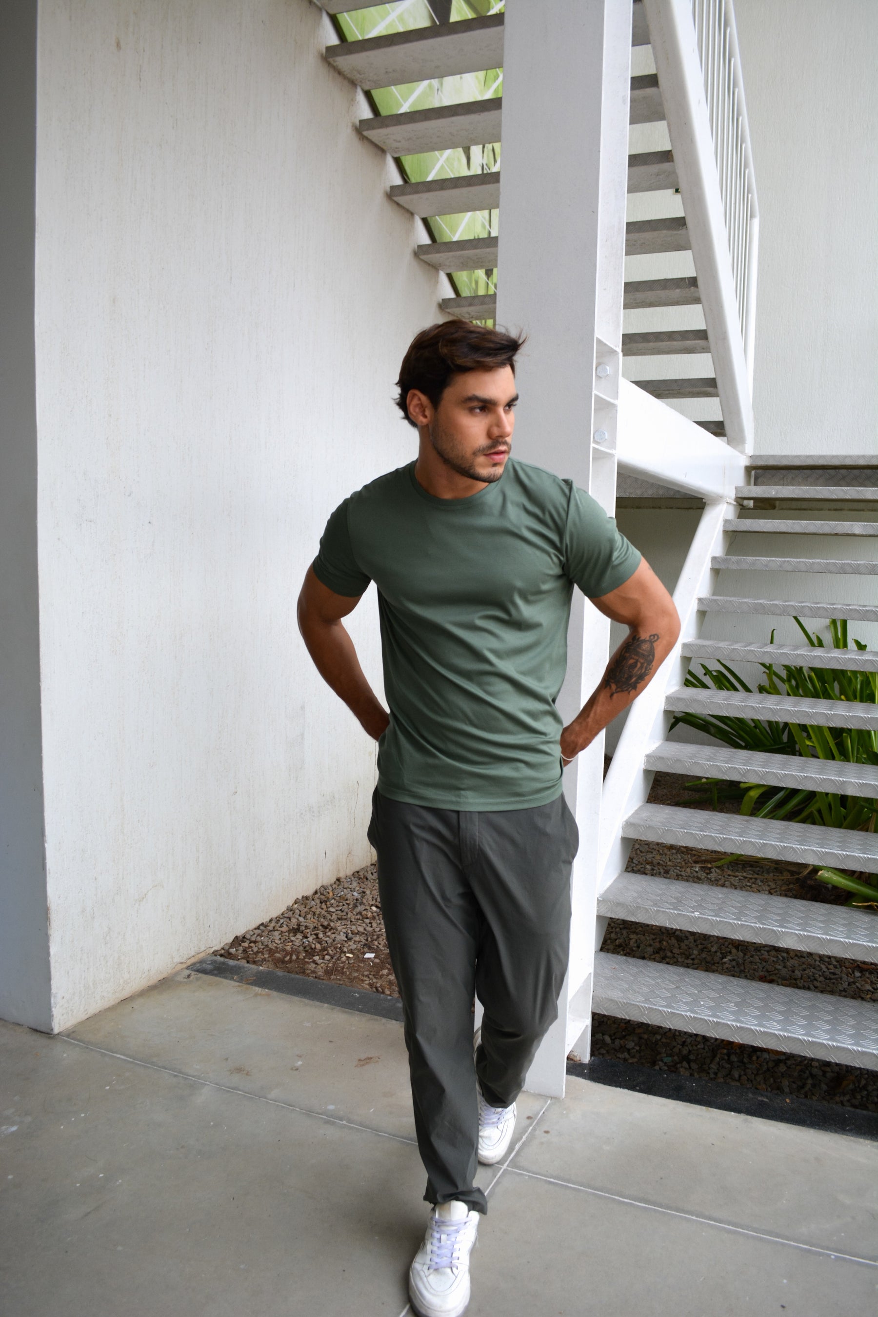Camiseta Algodão Pima Stefano Dutti Verde